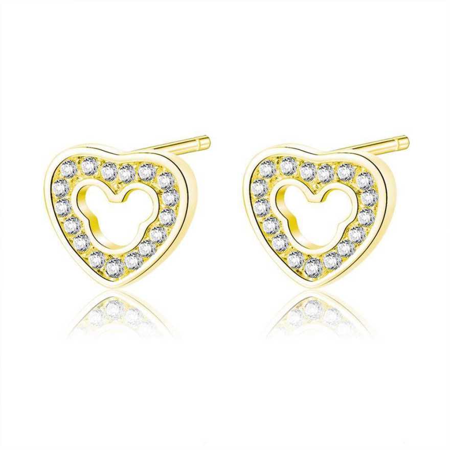 Rose Gold Plated Sparkling Heart Studs