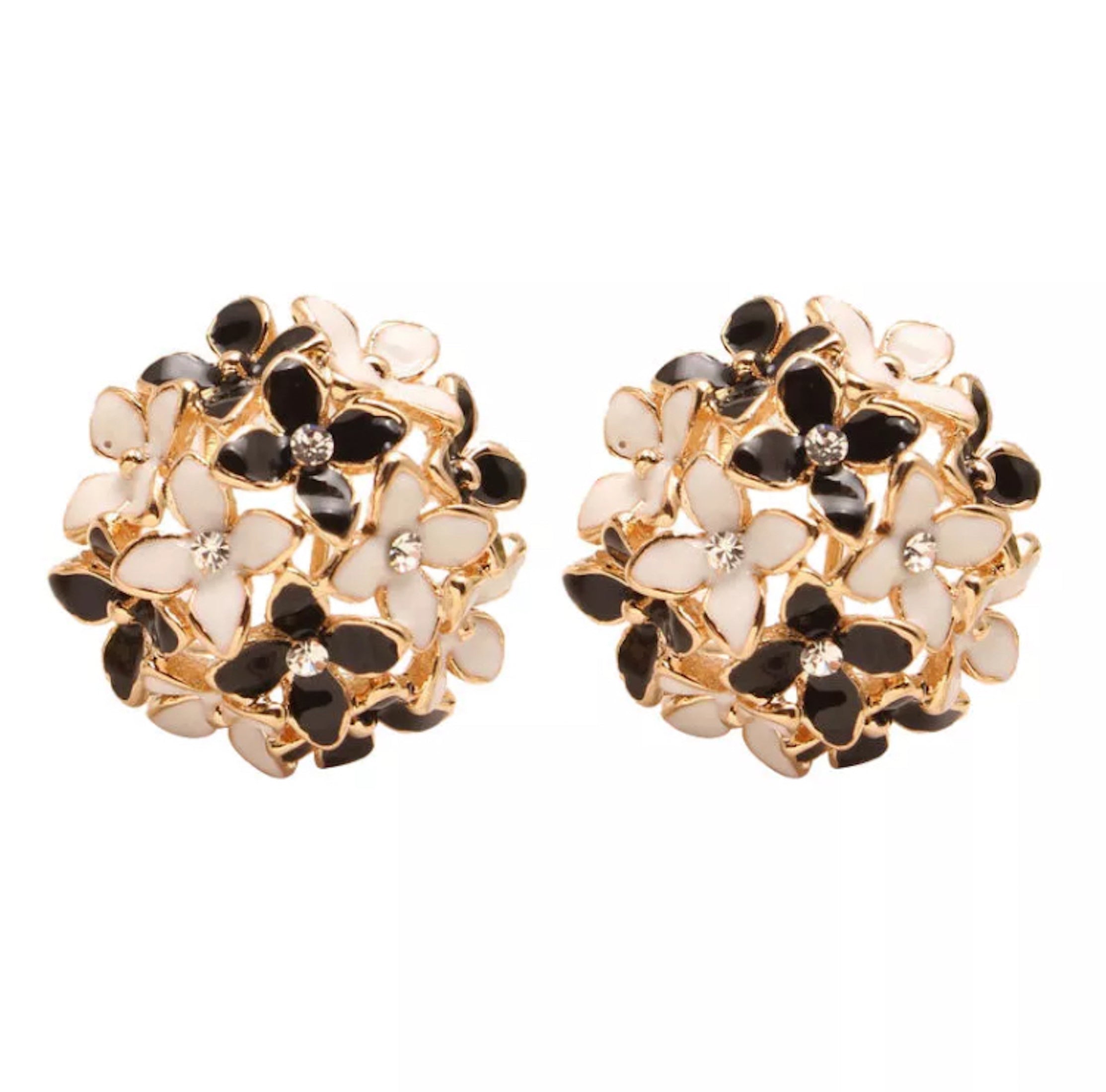 Crystal Four Leaf Clover Stud Earrings, Copper Tops Earrings for Women and Girls
