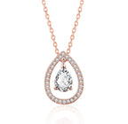 Rose Gold Plated White Cubic Zirconia Studded Pendant for Women with Link Chain, Jewellery Gifts for Women & Girls (Rose Gold)