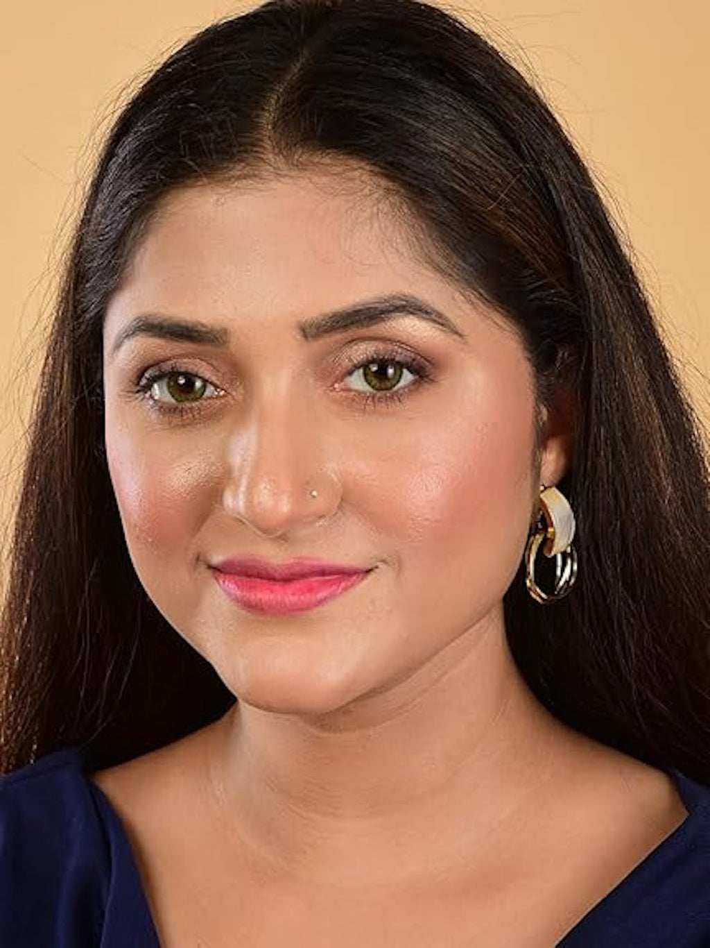 Elegant Gold Circle Earrings with Pearl Accent | gift for her | Gift For Women & girls