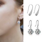 Tender Touch Duo Water Drop Studs and Crystal Hanging Earrings Value Set For Girls