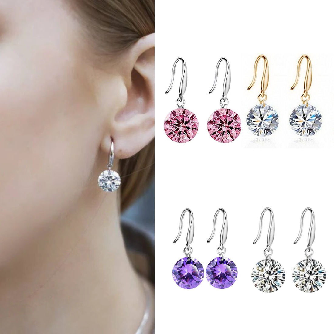 Daily Essentials Drop Earrings for Women and Girls| Value Set of CZ Drop Earrings