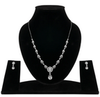 18k Rose Gold Plated American Diamond Necklace Set| Hypoallergenic & Anti Tarnish
