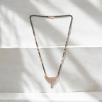 American Diamond Rose Gold Plated Designer Mangalsutra Pendant with chain for Girls and Women
