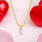 Solitaire Pendant with Gold Plated Chain