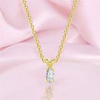 Solitaire Pendant with Gold Plated Chain