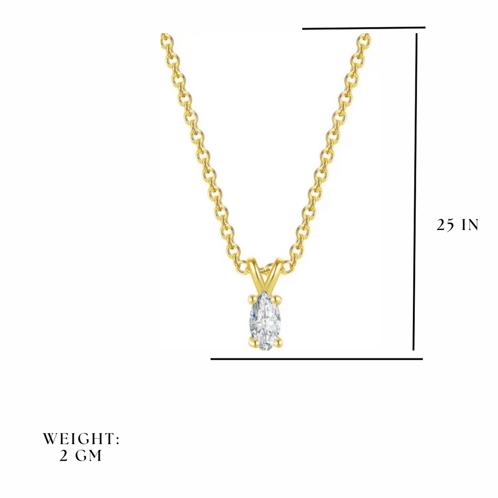 Solitaire Pendant with Gold Plated Chain