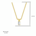 Solitaire Pendant with Gold Plated Chain
