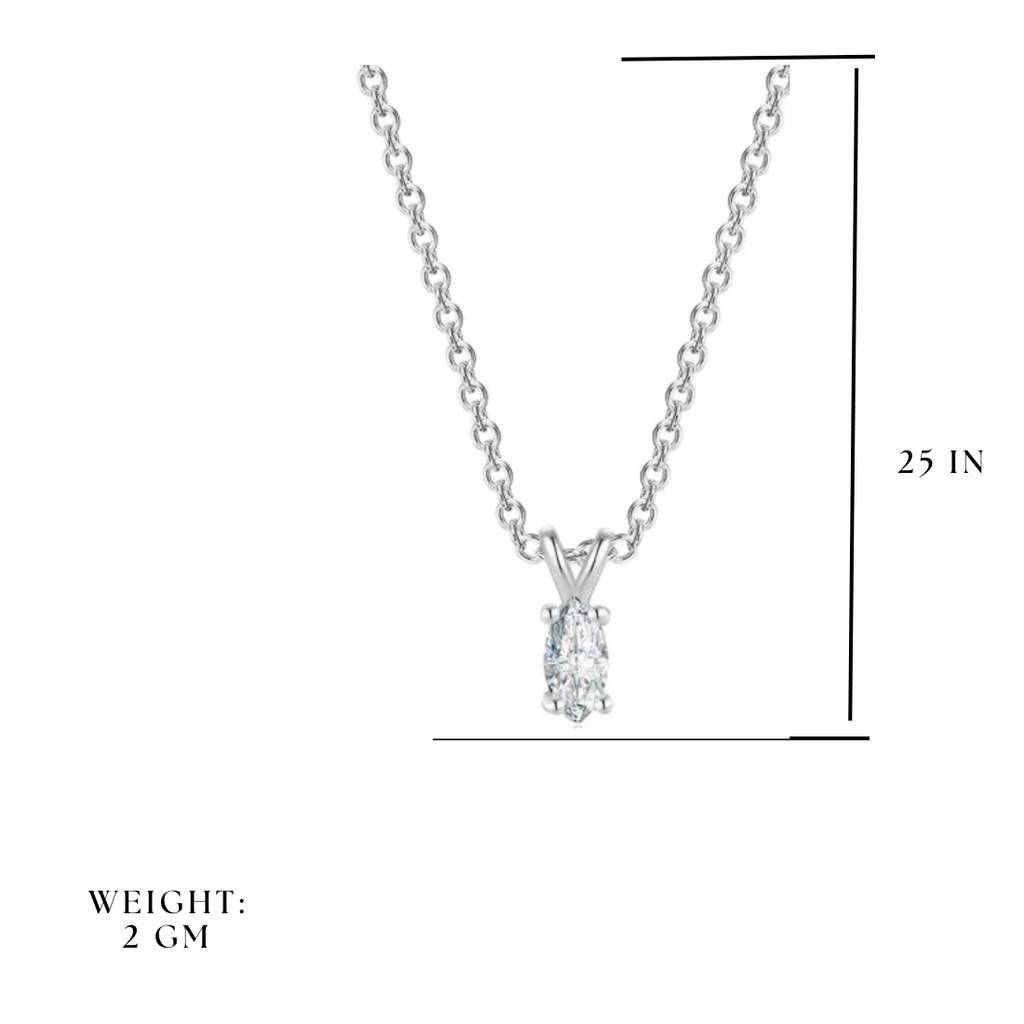 Solitaire Pendant with Silver Plated Chain for Women