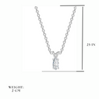 Solitaire Pendant with Silver Plated Chain for Women