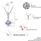 Silver Plated Solitaire Pendant Chain for Women & Girls, Cubic Zircon Pendant Locket (Silver)