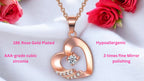 Rose Gold Heart Pendant | Love Pendant for Women | Dainty rose gold heart necklace for gifts