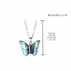 Elegant Silver Plated Butterfly Pendant with Link Chain| CZ Pendant Chain Necklace for Women & Girls (Silver)