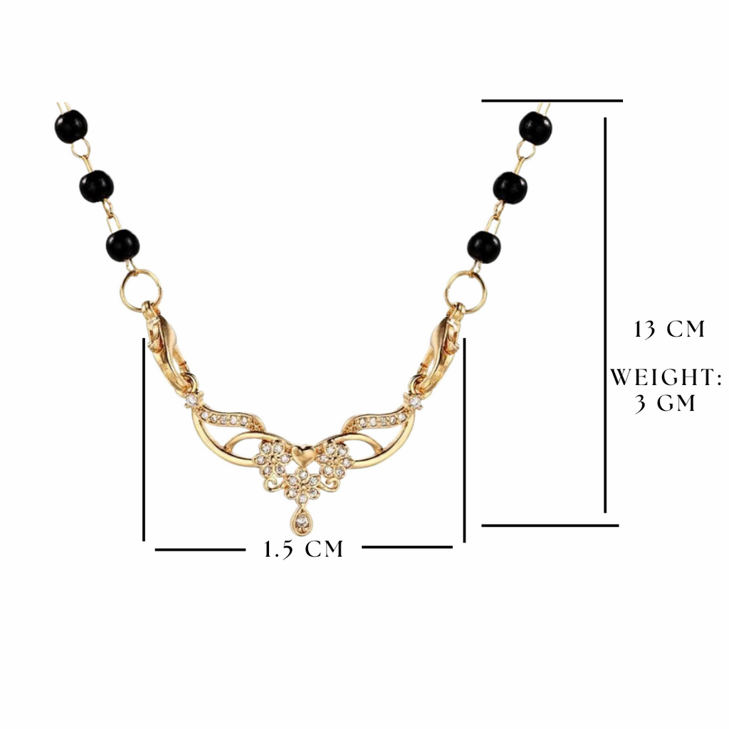 Classy Spiral Black Beads Mangalsutra