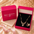 Rose Gold Mangalsutra with Nose Pin