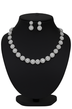 Silver Plated American Diamond Stone Studded | Anti Tarnish Jewellery Set for Women and Girls | Matching Earrings | Perfect for Weddings and Special Occasions