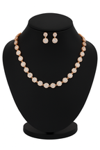 Rose Gold Plated AD Stone Necklace And Pair Of Earrings Jewelry Set for Women | Special Occasions, Wedding, Engagement, Dating | Anti Tarnish | Gift for Her