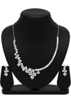 Silver-Plated cubic necklace Set with Earrings| with American diamond | for women & girl