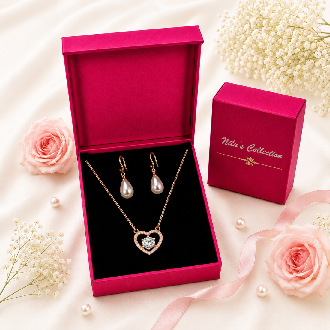 Sparkle Duo Value Set| Rose Gold Plated Stud Earring Set For Women And Girls