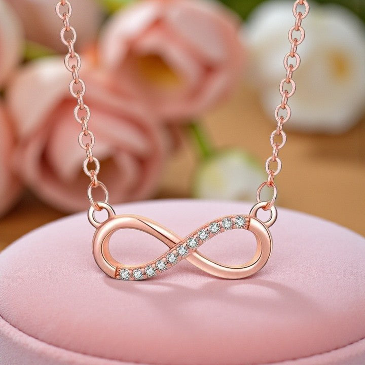 Infinity Love Pendant Rose Gold Plated Necklace For Women & Girls | Anti Allergy| Anti-Tarnish  |Valentine Gift