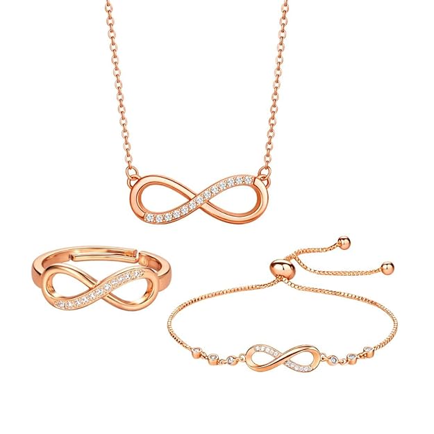 Silver Plated Infinity jewellery set Women And Girls