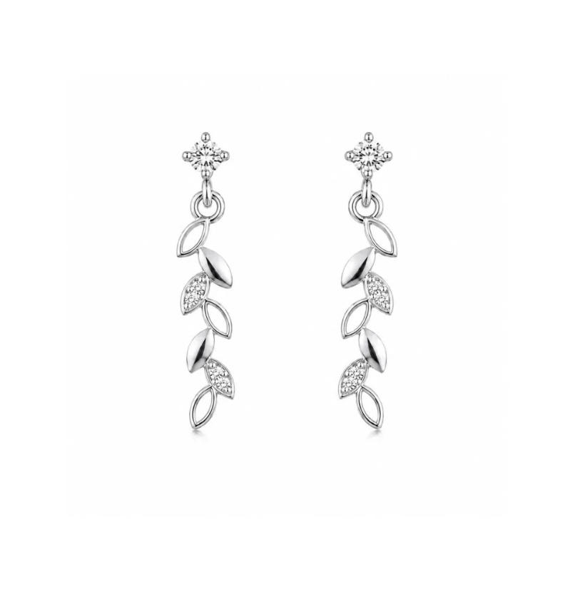 Rose Gold Leaf Drop Earrings