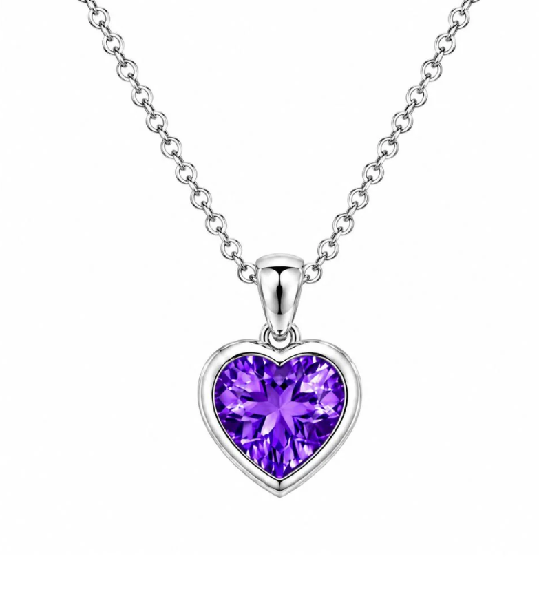 Rose Gold Purple Stone Pendent