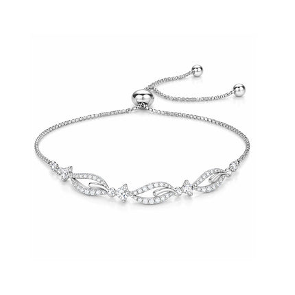 Rose Gold Plated American Diamond Adjustable Bracelet, Stylish Fashion Jewellery Gift for Girls & Women