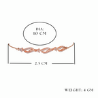 Rose Gold Plated American Diamond Adjustable Bracelet, Stylish Fashion Jewellery Gift for Girls & Women