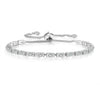 Tennis Bracelet| Silver Plated Cubic Zirconia Adjustable Bracelet| Stylish Fashion Jewellery Gift for Girls & Women (Silver-White)