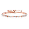 Tennis Bracelet | Rose Gold Plated Cubic Zirconia Adjustable Bracelet| Stylish Fashion Jewellery Gift for Girls & Women (White)