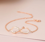 Rose Gold Plated Designer Infinity Shape Cubic Zirconia CZ Adjustable Chain Bracelet