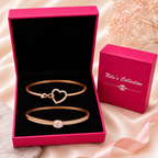 Bracelet Duo |Rose Gold Plated AD Stone Sparkling Kada Bracelet Value Set for Girls