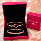 Braclet Duo Value Set | Rose Gold Plated AD Stone Sparkling Kada Bracelet Set for Women & Girls