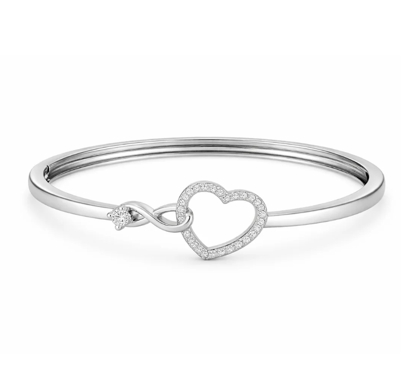 Rose Gold Infinity Heart Shape kada with Love Bracelet for Women & girls | Sleek Finish |Office Wear |  Minimalist Appeal