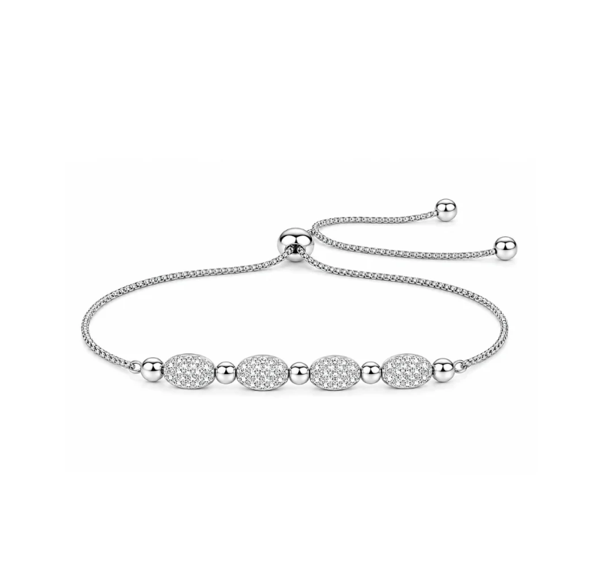Rose Gold Plated Bracelet Oval Design Slider Chain for Women And Girls