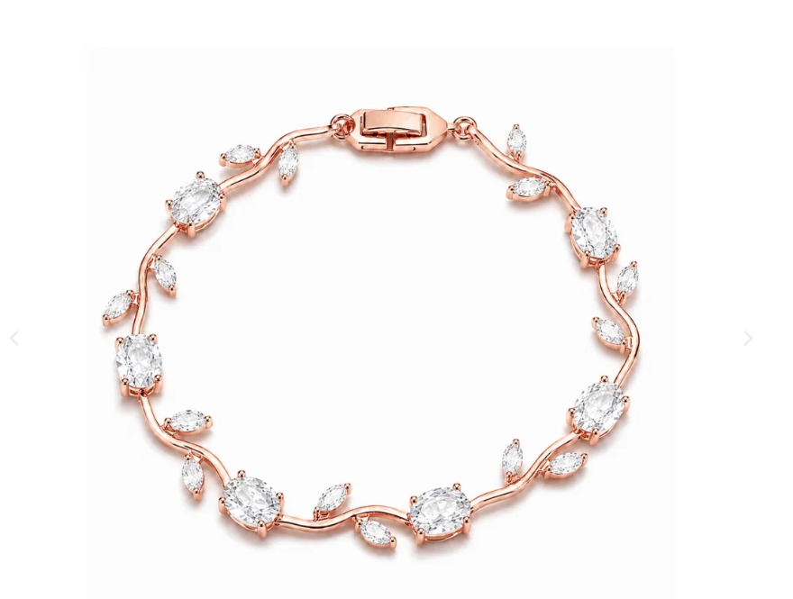 Rose Gold Plated Pink Tulip Floral Bracelet |Bracelet Size : 2.4-2.6