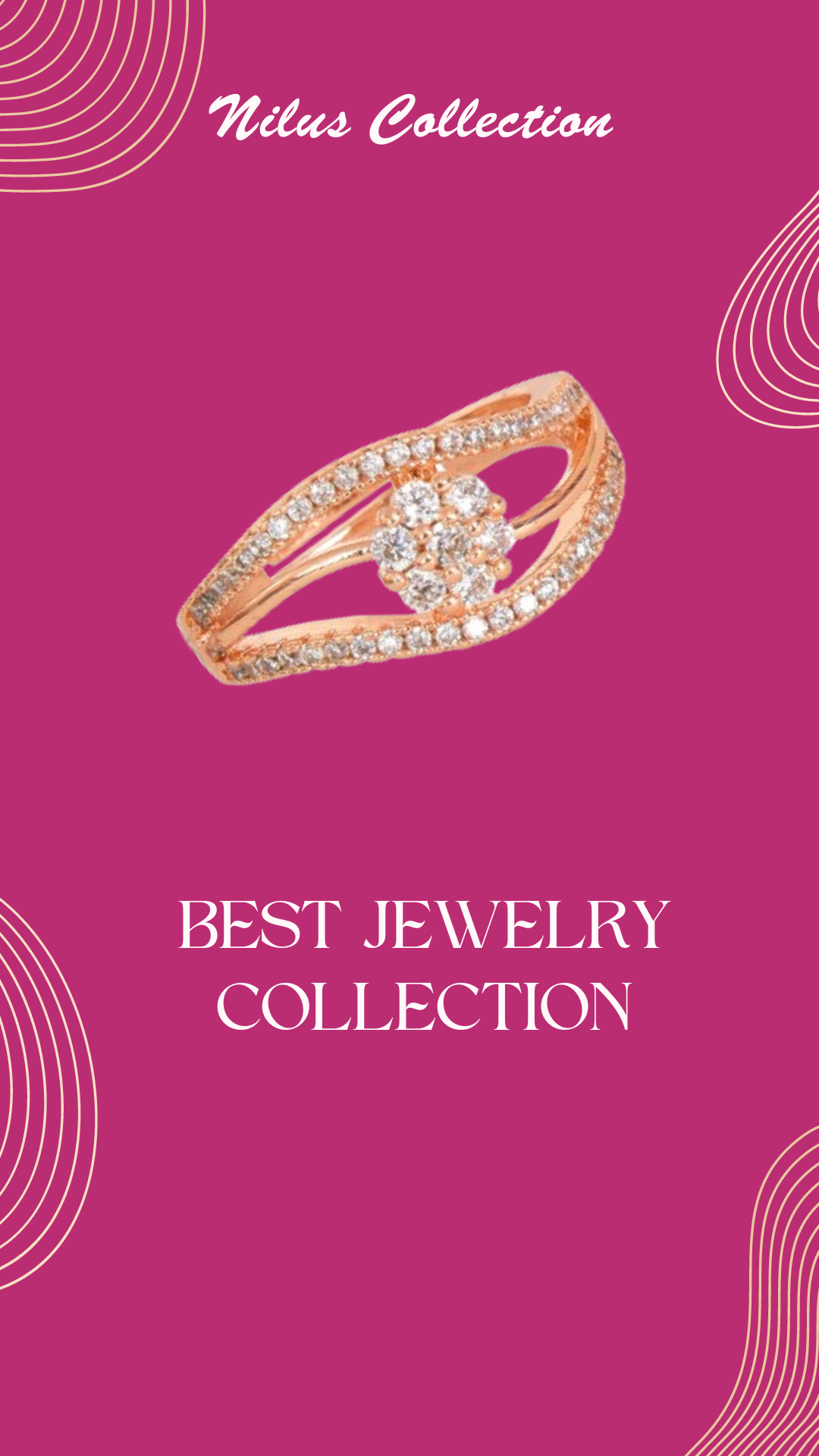 Rose Gold Plated | Adjustable| American Diamond Studded | Finger Ring for Women and Girls, Style 1