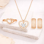 Harmony Hues Rose Gold Plated Value Set of Pendant, Ring and Earrings| Valentine Gift