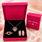 Harmony Hues Rose Gold Plated Value Set of Pendant, Ring and Earrings| Valentine Gift