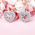 Silver Plated Sparkling Heart Studs