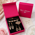 Rose Gold Plated American Diamond Jewelry Set for Women