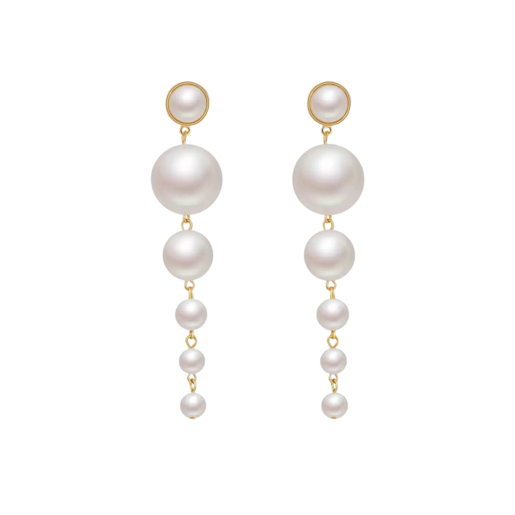 Nilu's Collection Trendy Elegant Big Simulated Pearl Dangle & Drop Earrings | Wedding, Formal event, Gift