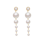 Nilu's Collection Trendy Elegant Big Simulated Pearl Dangle & Drop Earrings | Wedding, Formal event, Gift