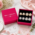 Rose Gold And Silver Plated Earrings Set