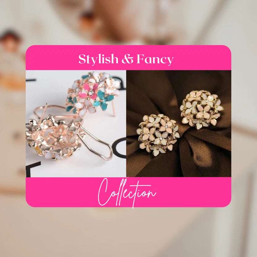 Floral bloom stud earrings