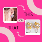 Crystal Flower Clover Stud Earrings for Women and Girl (Yellow & White and Multicolour)