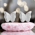 Premium Quality Dual Butterfly Silver Plated Stud Earrings for Girls, Women and Kids