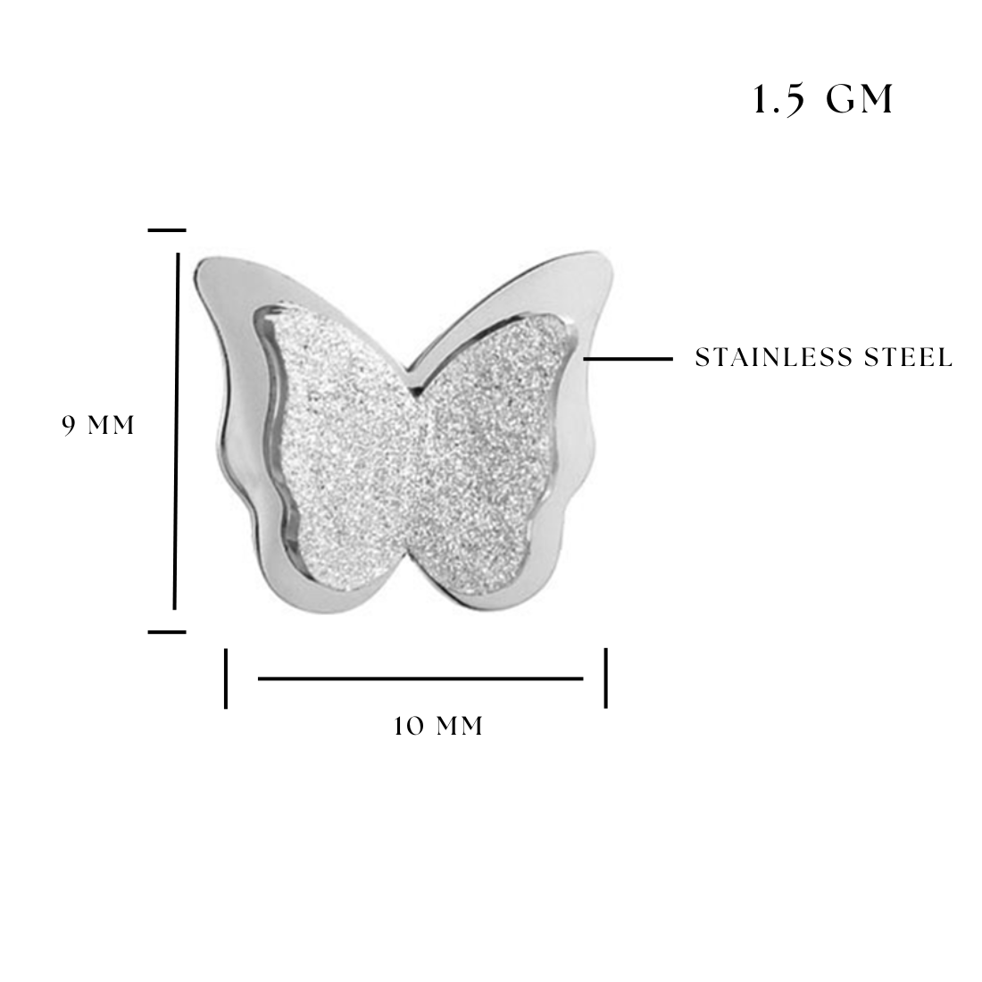 Premium Quality Dual Butterfly Silver Plated Stud Earrings for Girls, Women and Kids