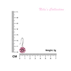 Dazzling Silver Plated Pink Metal Drop Earrings For Women Copper Stud Earring